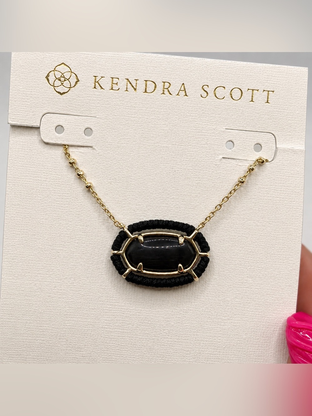 Kendra Scott Black and Gold Geometric Necklace